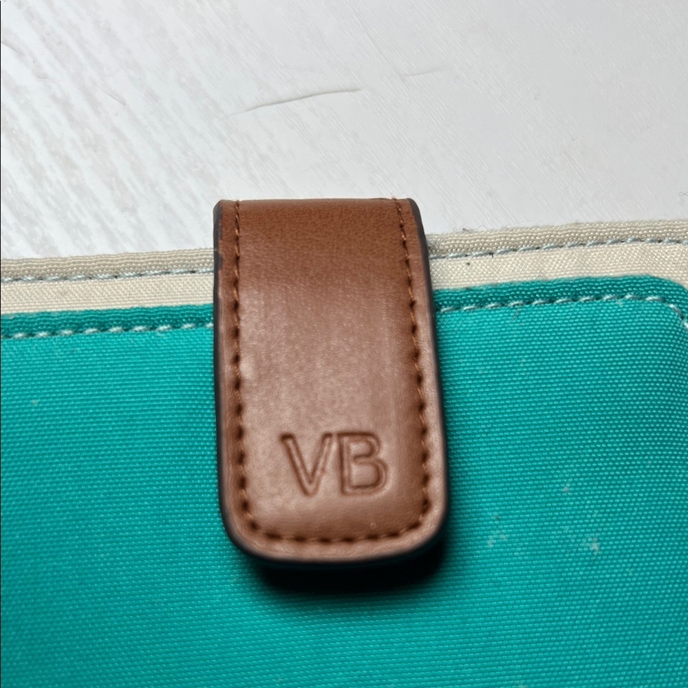 Vera Bradley Teal and Brown Wallet d04 - Picture 6 of 8